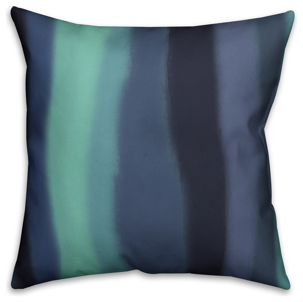Blue Coastal Waves Spun Poly Pillow, 18x18