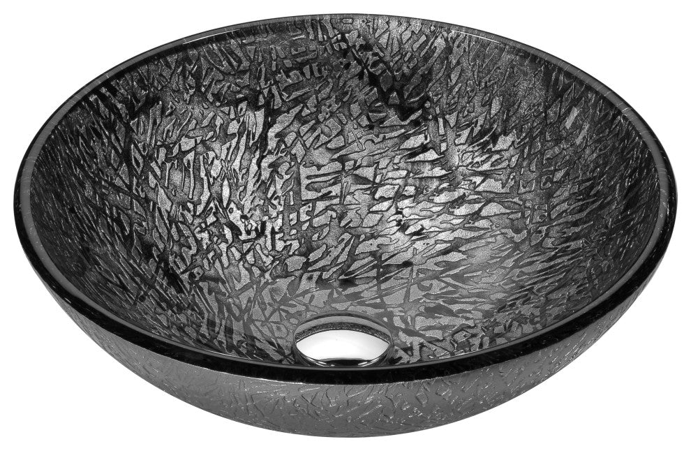 ANZZI Jonas Series Tempered Glass Bathroom Vessel Sink