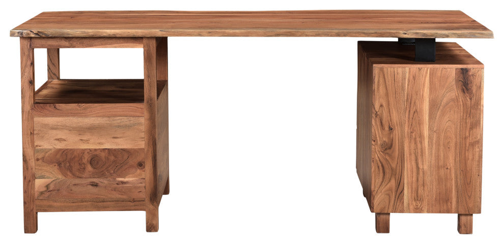 Stafford 2-piece Live Edge Solid Wood Desk Set