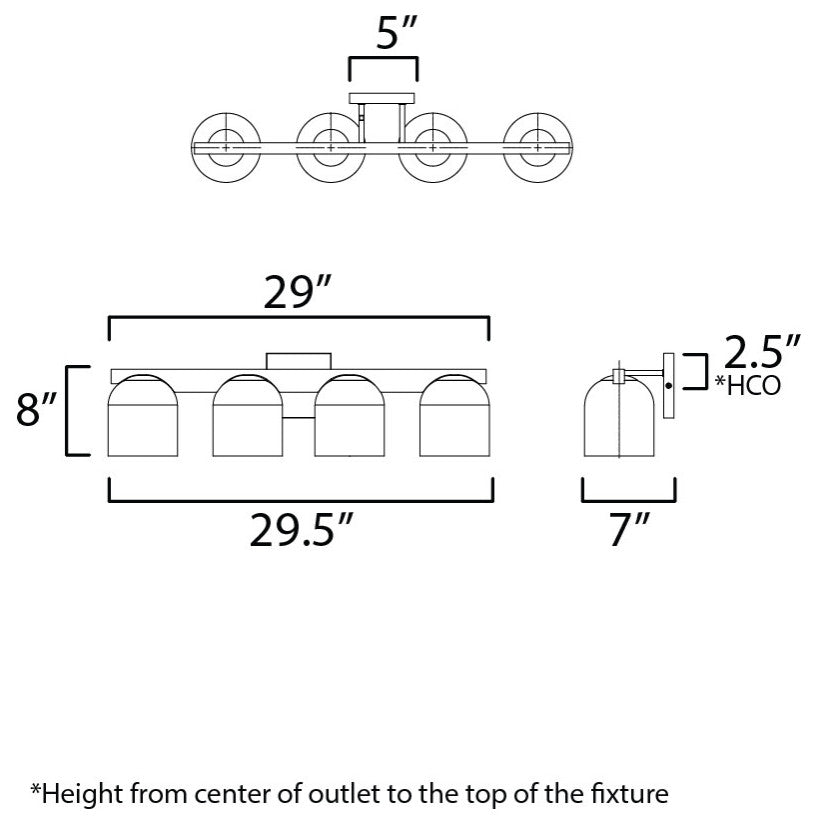Maxim 21234 Scoop 4 Light 30"W Vanity Light - Natural Aged Brass