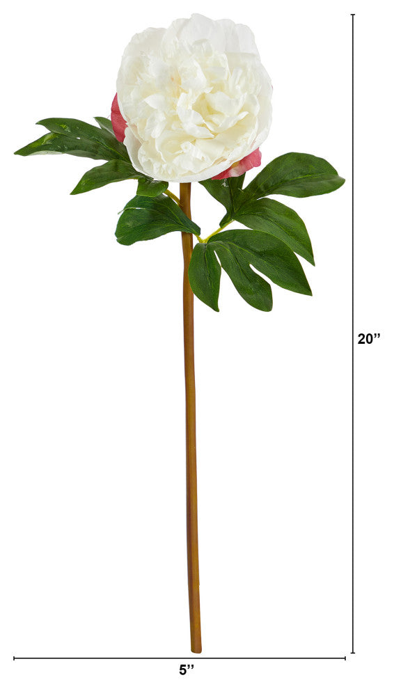 20" Peony Artificial Flower, Set of 3