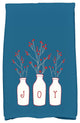 Joy Holiday Floral Print Kitchen Towel, Teal