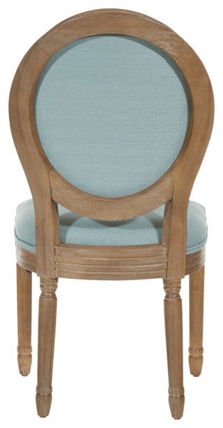 Lillian Oval Back Chair, Klein Sea Fabric With Brushed Frame