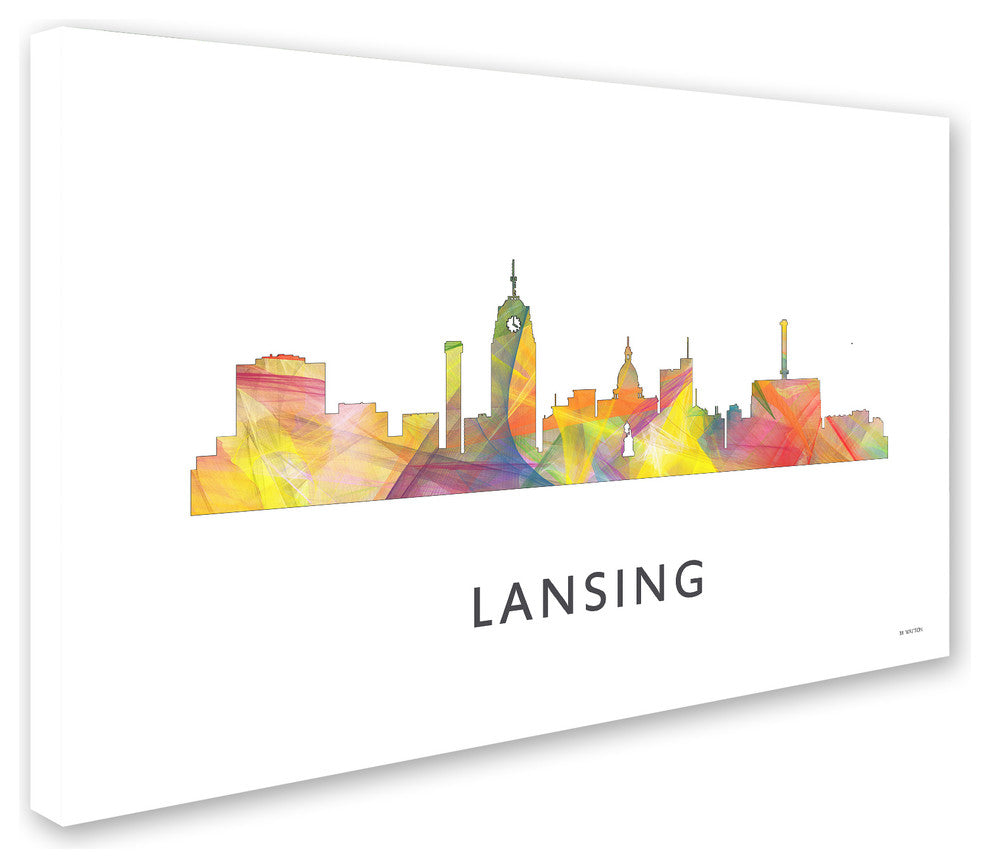 ''Lansing Michigan Skyline Wb-1'' Canvas Art, 32x22
