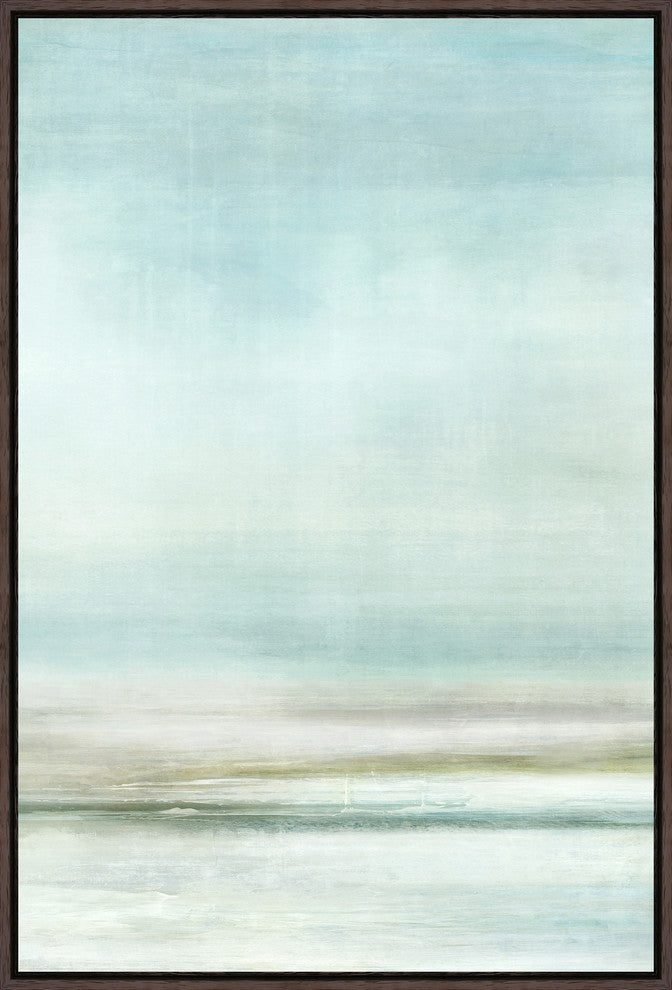 Sea Wash II, 25.25"x37.25", Espresso Natural Wood Gallery Floater