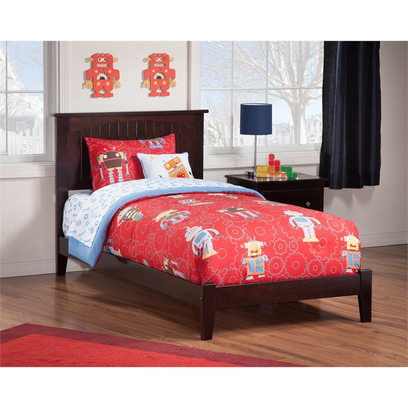 AFI Nantucket Twin XL Solid Wood Platform Bed with USB Charger in Espresso