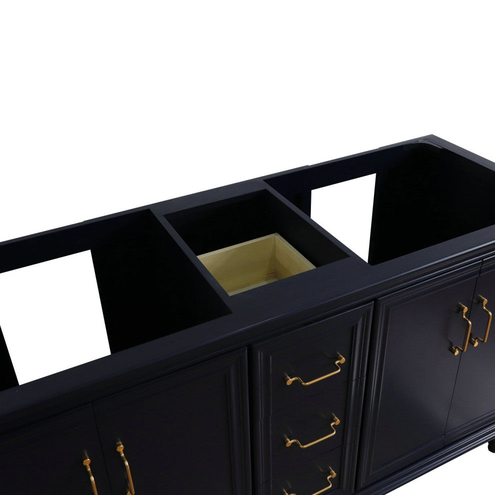 60" Double Vanity, Blue Finish, Cabinet Only