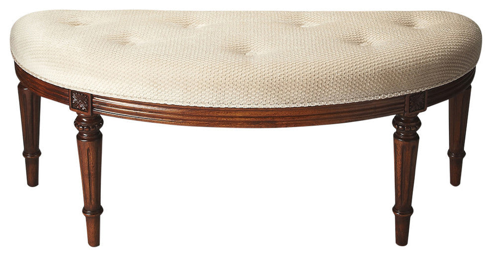 Butler Tamara Cherry Demilune Bench, Medium Brown