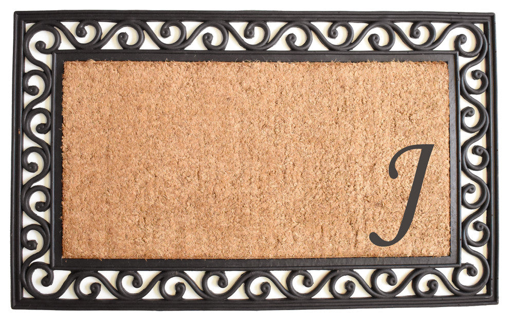 Versailles Monogram Doormat, 22"x36", J