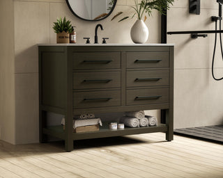 Home Living 42" Single Bathroom Vanity, Mocha Brown