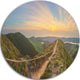 Hiking Trail And Beautiful Lakes, Landscape Round Wall Art, 11"