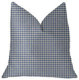 Mezmerize Blue, Beige and Black Luxury Throw Pillow, 20"x20"