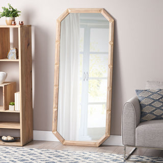 Sara Modern Standing Mirror With Carved Frame