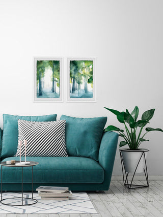 Through the Haze II Diptych, 48"x36"