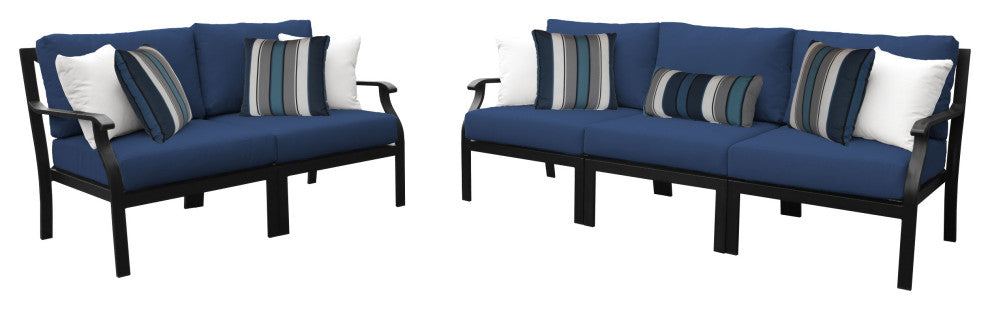 kathy ireland Madison Ave. 5 Piece Aluminum Patio Furniture Set 05a, Midnight