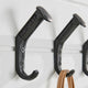 Black Cast Iron Railway Spike Wall Mount Hook Set, Set of 6