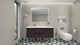 Belli 60" Left Single Sink Wall Mount Vanity, Dark Gray Oak, Glossy White Top