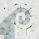 Oriental White Marble Honed Wave Border Corner w/ Blue-Gray Dots