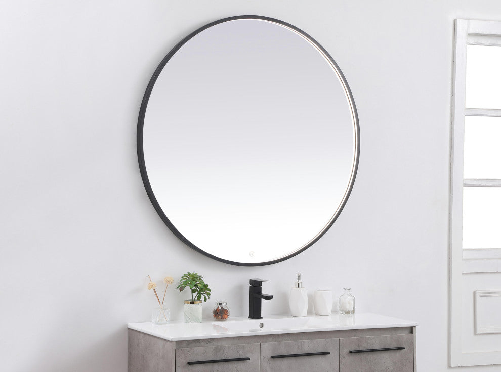 Modern Black Led Mirror, 45"