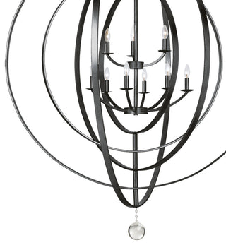 Luna 9 Light Matte Black Chandelier
