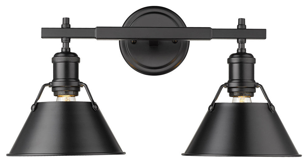 Orwell 2-Light Vanity Light in Matte Black