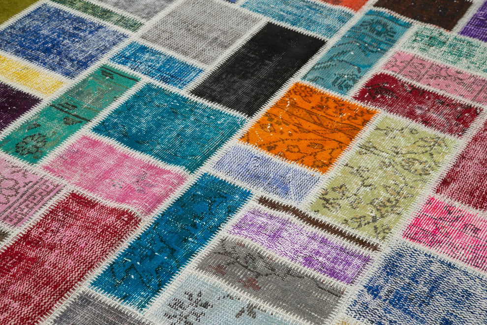 Rug N Carpet - Hand-Knotted Turkish 5' 8" x 7' 10" Vintage Patchwork Area Rug