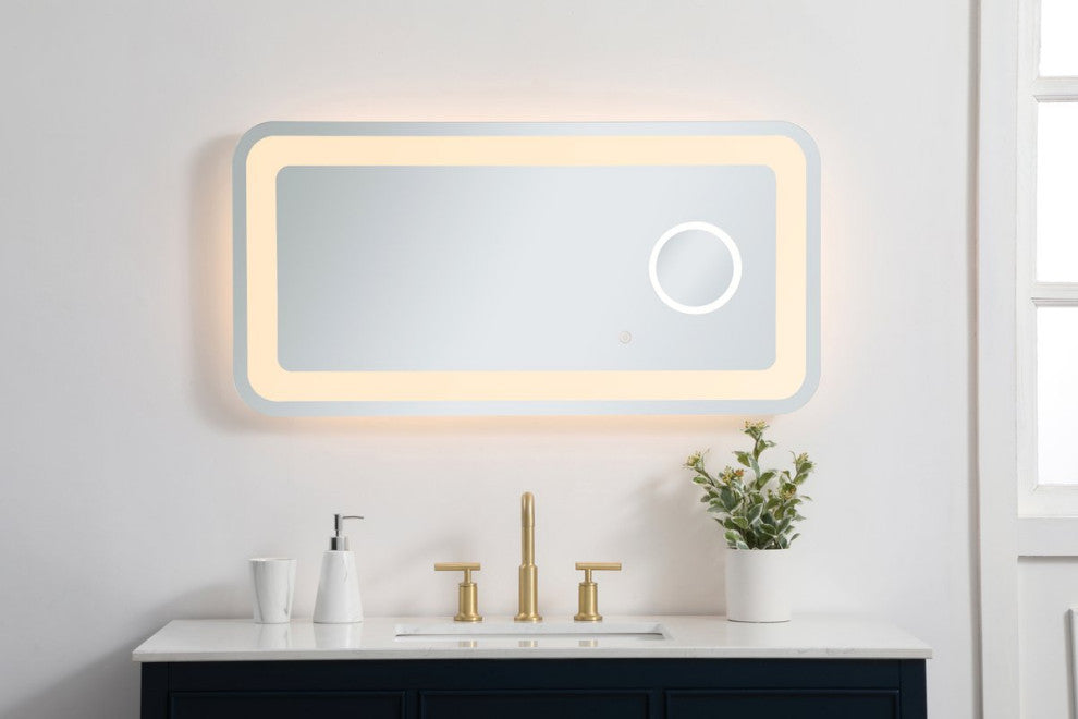 Lucy 20"x40" Hardwired LED Mirror With Magnifier and Color Changing Temperature