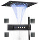 Led Waterfall Rainfall Shower System, Body Jets and Hand Shower, Dark Orb