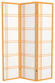 6' Tall Double Cross Shoji Screen, Honey, 3 Panels