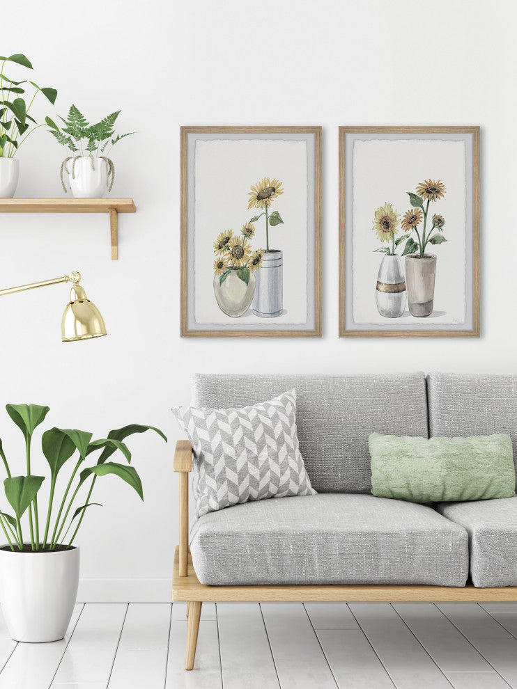 Sunflower Joy Diptych, Set of 2, 16x24 Panels