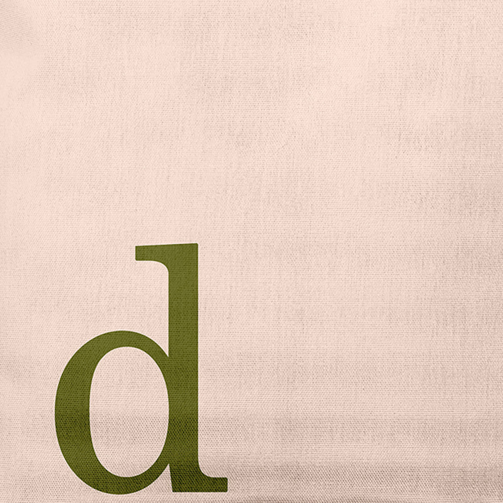 16"x16" Modern Monogram Decorative Throw Pillow, Olive