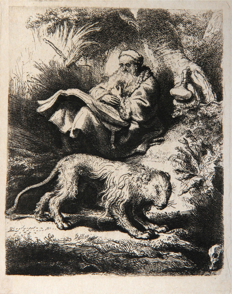 Rembrandt van Rijn "Saint Jerome Lisant, B100" Heliogravure