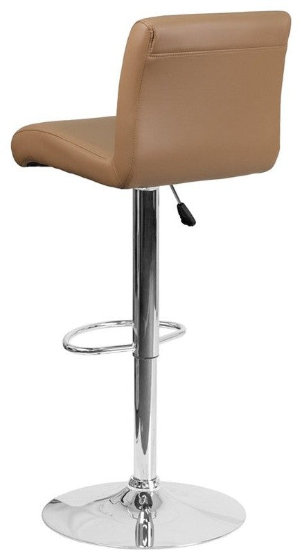 Estella Aria Mid-Back Cappuccino Vinyl Swivel Adjustable Barstool