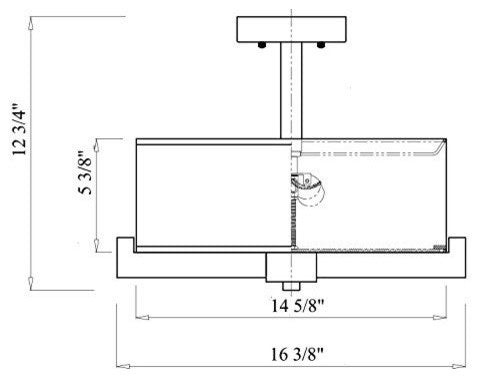Allegro Semi Flushmount Ceiling Lamp, Brushed Nickel