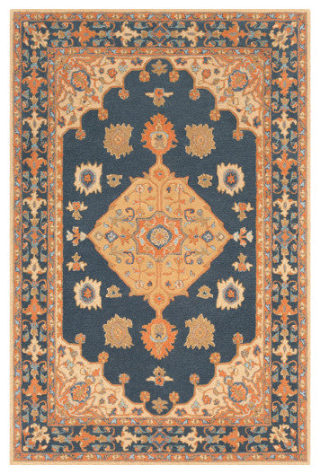 Surya Viva VVA-1001 8'x10' Rug, Navy/Khaki/Burnt Orange/Camel/Sage