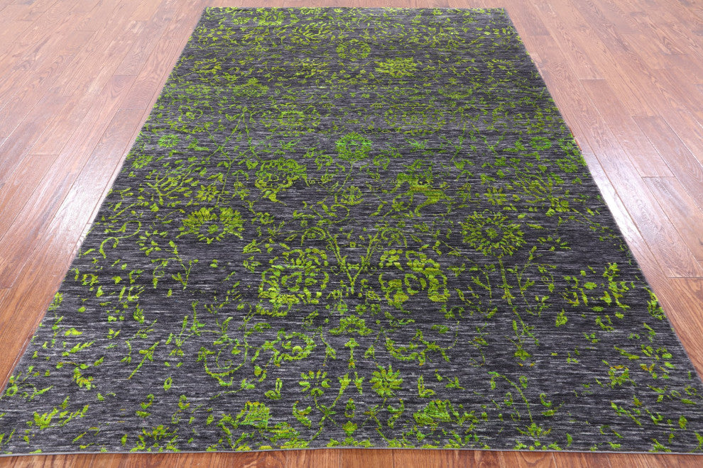 Persian Wool and Silk Hand Knotted Rug 6' 0" X 8' 7" Q8565