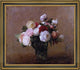 Henri FantinLatour Roses in a Glass Vase Framed Premium Canvas Print, 20"x25"