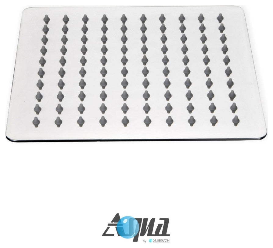 Aqua Piazza 8" Super Slim Square Rain Shower Head, Chrome