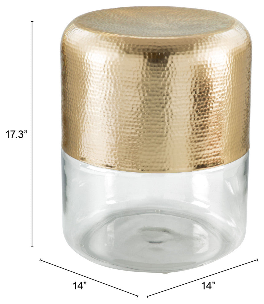Cannon Side Table Gold & Clear