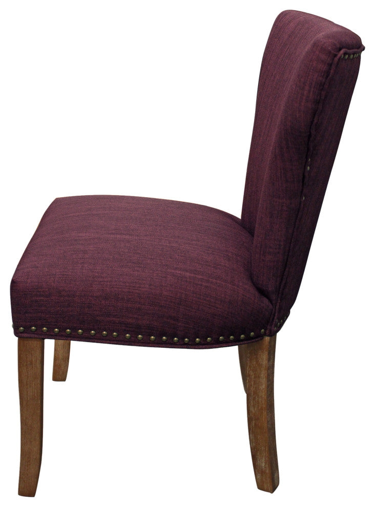 Lavaca 5-Piece Dining Set, 48" Round Dining Table and 2 Sets of Purple Chairs