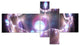 3D Surreal Purple Illustration, Abstract Canvas Art Print, 60"x32", 5 panels