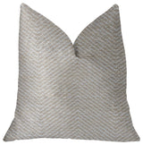 Plainville Beige Luxury Throw Pillow, 18"x18"