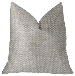 Plainville Beige Luxury Throw Pillow, 18"x18"
