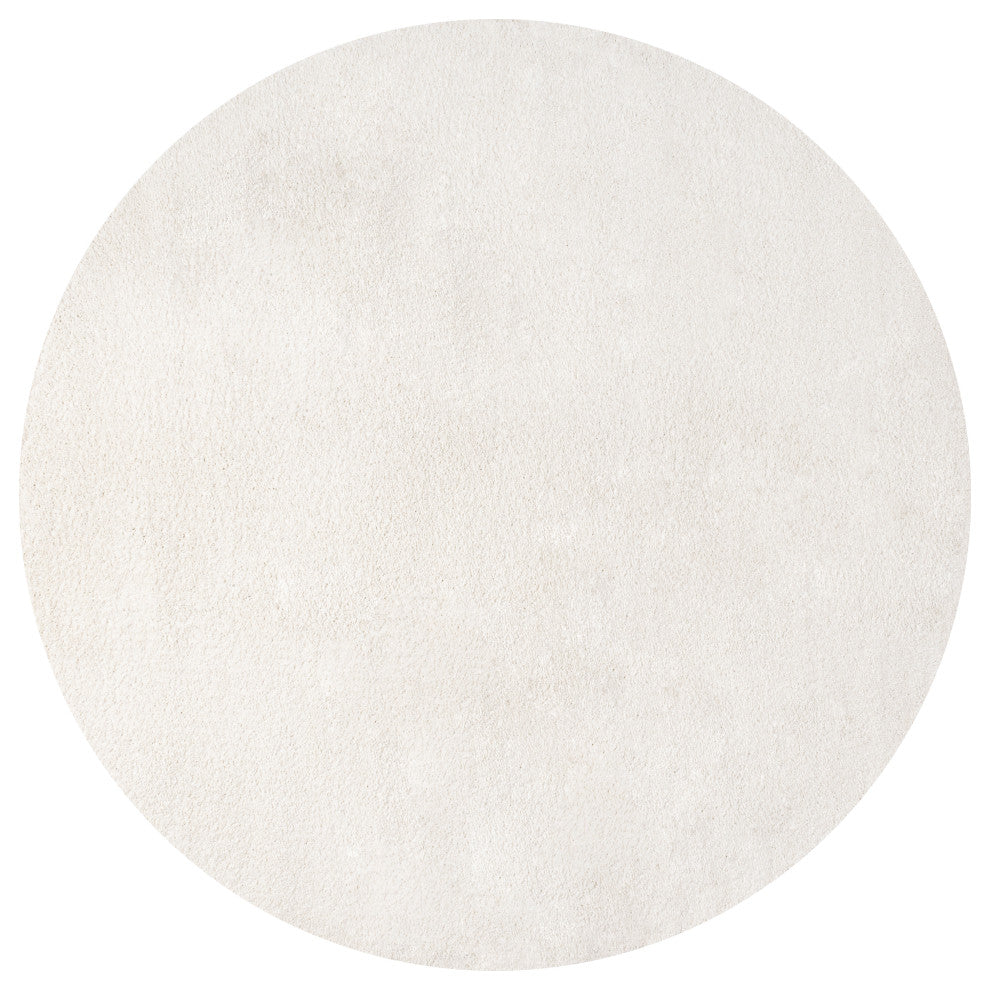 Haze Solid Low-Pile Cream 6' Round Area Rug