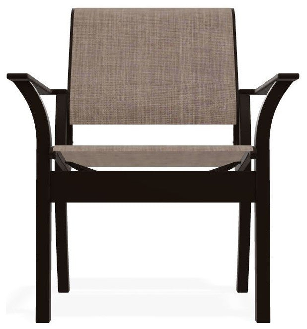 Leeward Sling Stackable Outdoor Dining Chair, Augustine Fennel/Kona