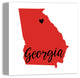 Red Orange and Black Georgia Pride 16x16 Canvas Wall Art