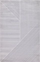 Low-Pile Faron Gray/Ivory Rug, Gray, 6'5"x9'5"