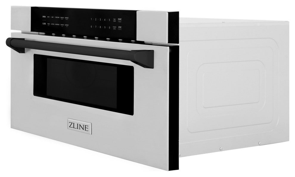 ZLINE 30" Microwave Drawer, Stainless Steel and Matte Black, MWDZ-30-MB