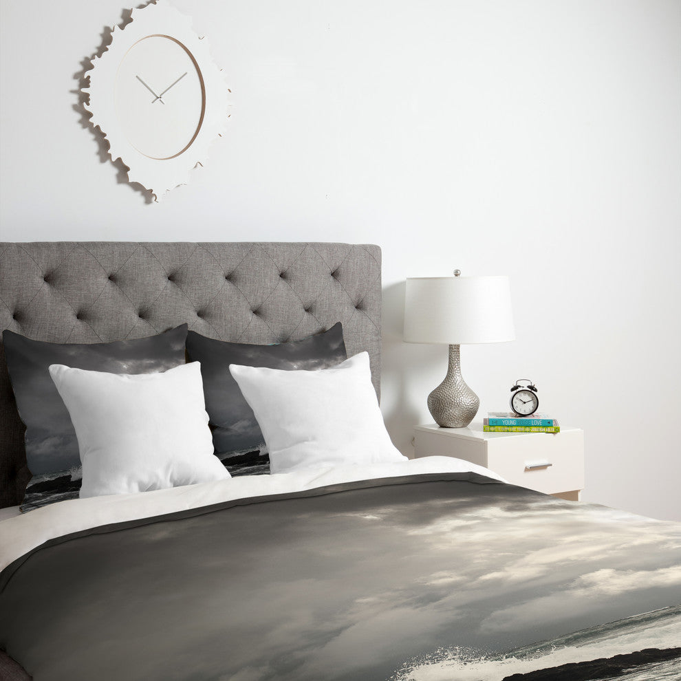 Deny Designs Bird Wanna Whistle White Water Duvet Cover - Lightweight