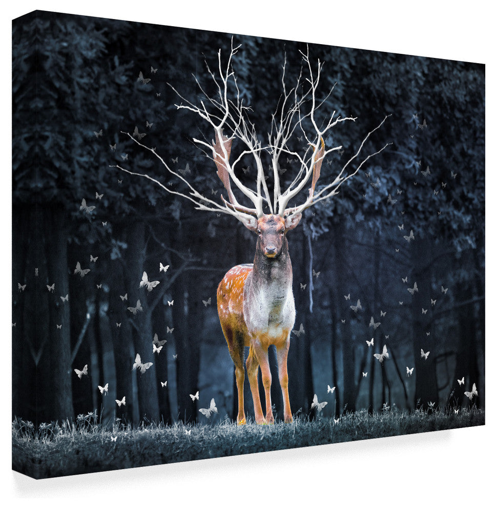 "Magical Deer" by Ata Alishahi, Canvas Art, 19"x14"